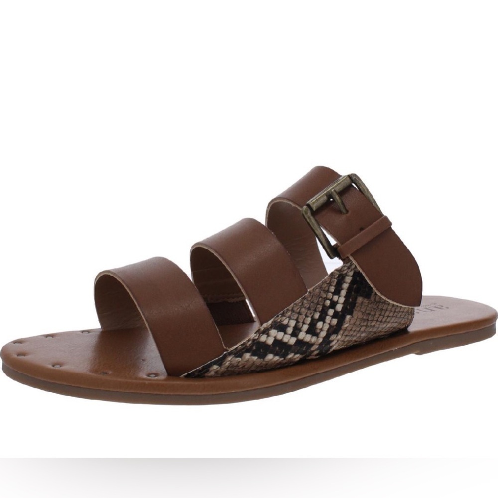 A.N.A. Erie Buckle Slip On Flat Sandals 6.5